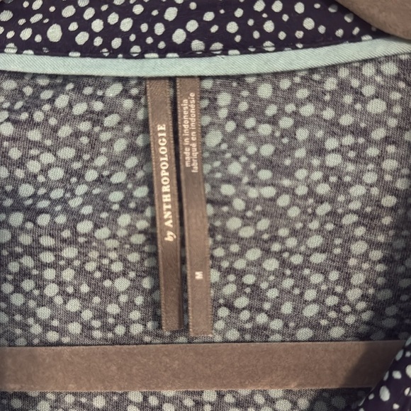 Anthropologie long sleeve button down women’s navy blue top size medium - Picture 3 of 6